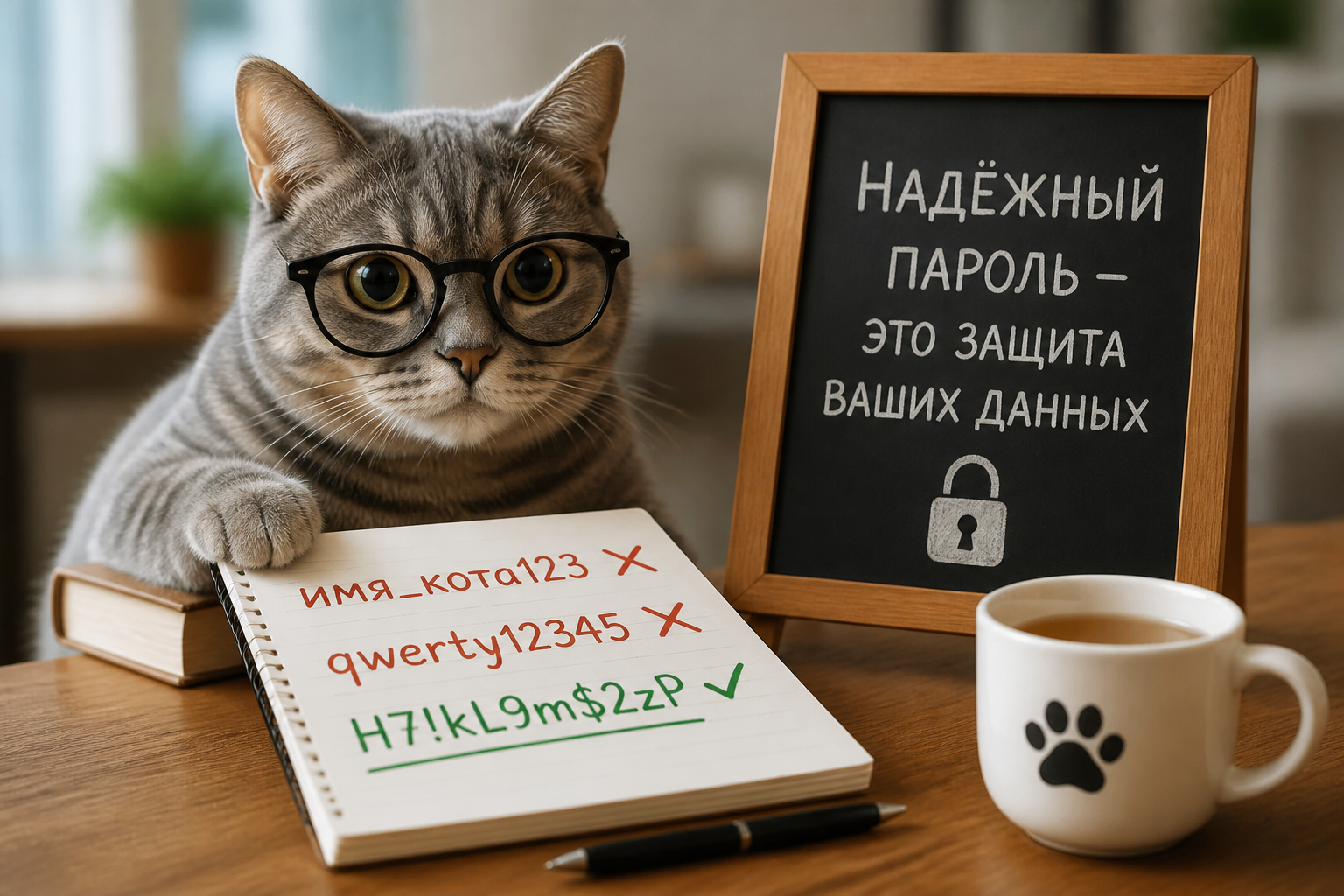 Правило 1. Надёжный пароль — это не имя кота — иллюстрация к статье «10 правил пользования интернетом»