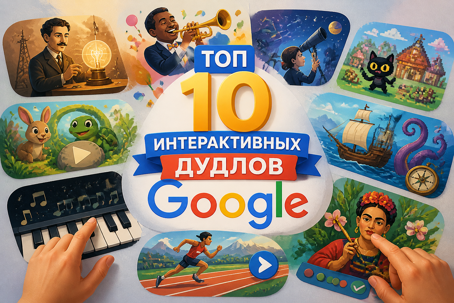 топ 10 интерактивных дудлов google — иллюстрация к статье «топ 10 интерактивных дудлов google»