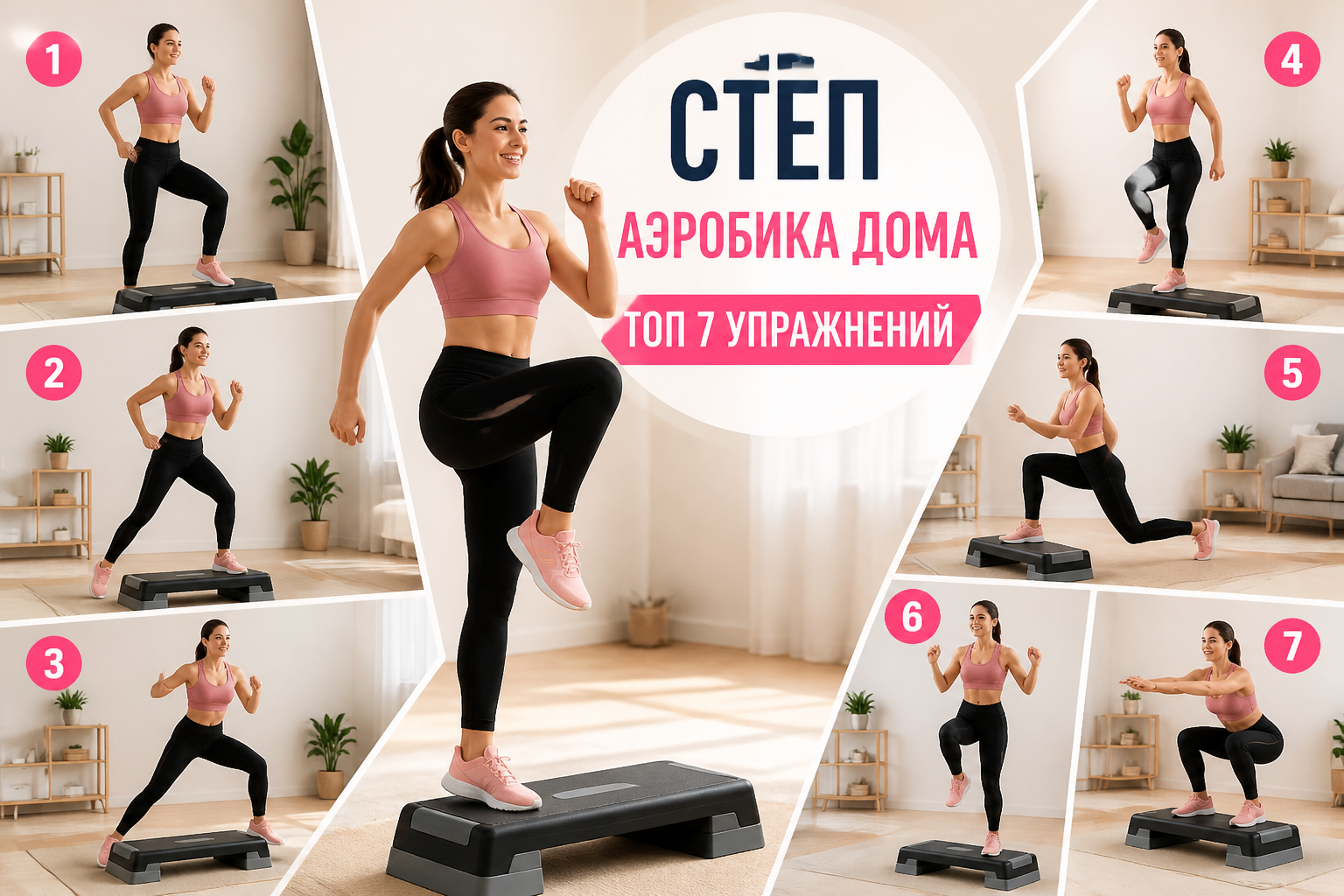 степ аэробика дома топ 7 упражнений — иллюстрация к статье «степ аэробика дома топ 7 упражнений»