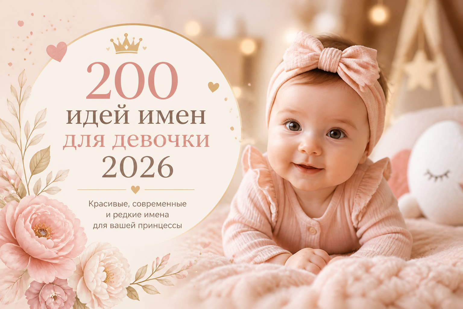 Какие имена для девочек в тренде в 2026 году — иллюстрация к статье «200 идей имен для девочки 2026»