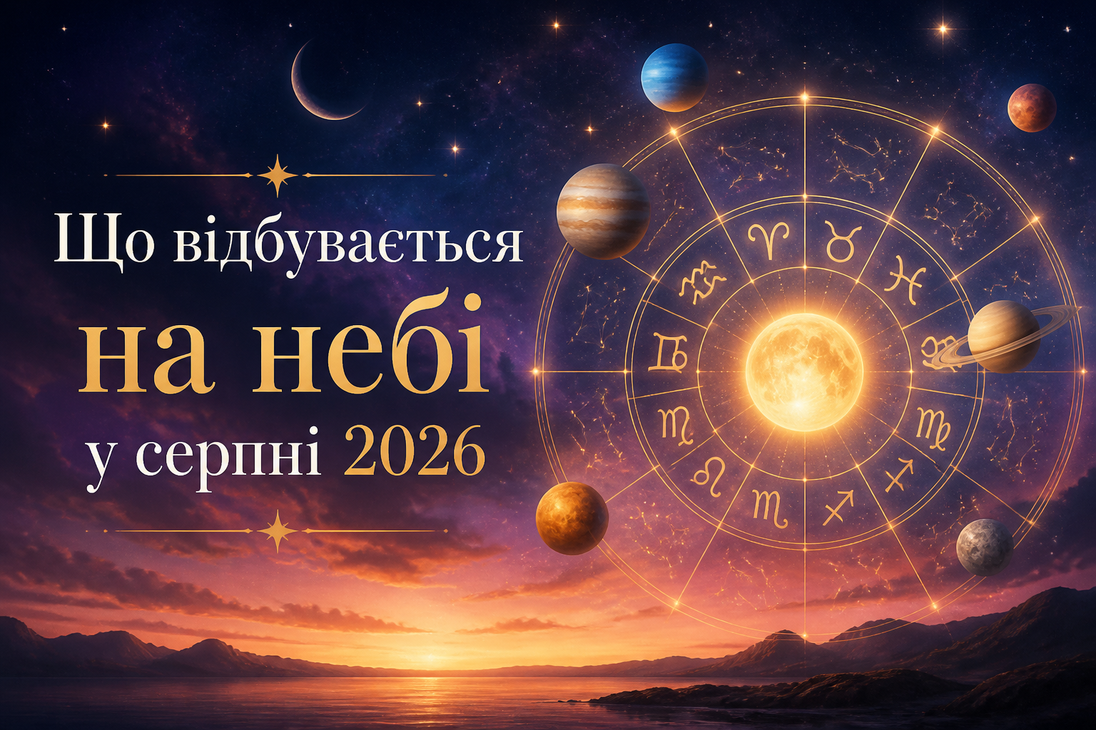 Гороскоп на серпень 2026 для всіх знаків зодіаку