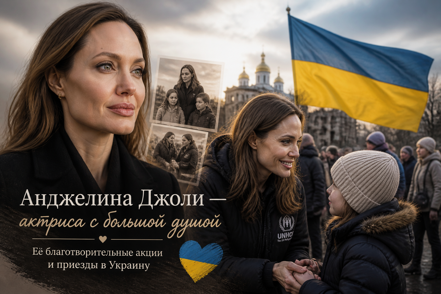 анджелина джоли актрисса с большой душой: ее благотвориетльные акции и приезды в Украину — иллюстрация к статье «анджелина джоли актрисса с большой душой: ее благотвориетльные акции и приезды в Украину»