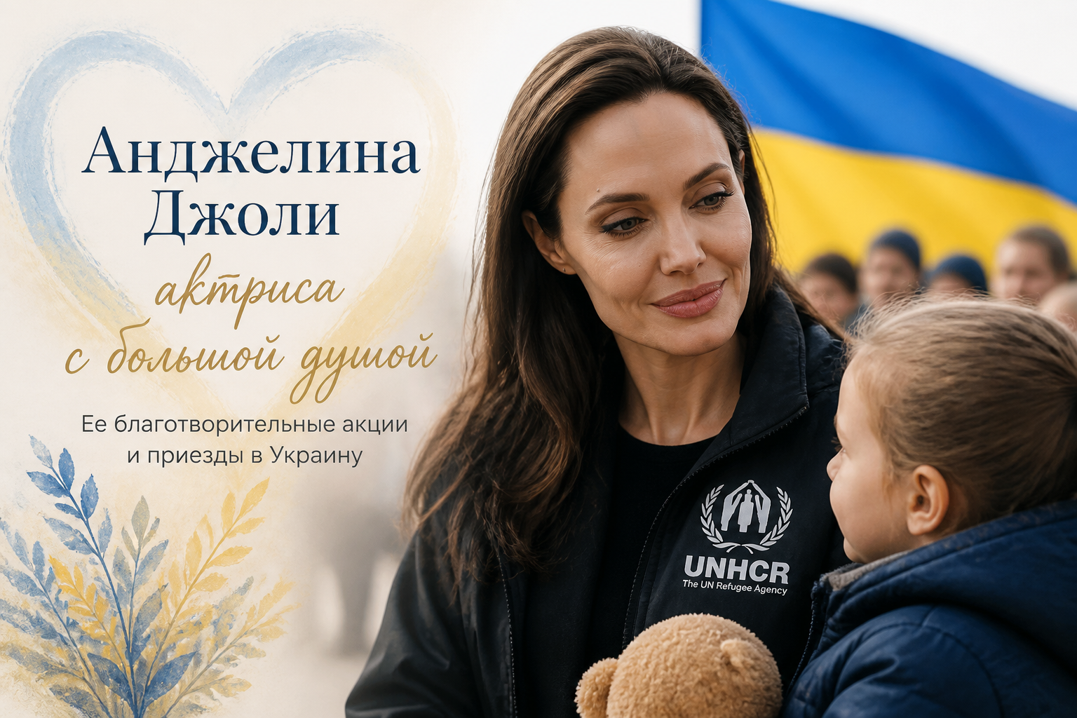 анджелина джоли актрисса с большой душой: ее благотвориетльные акции и приезды в Украину — иллюстрация к статье «анджелина джоли актрисса с большой душой: ее благотвориетльные акции и приезды в Украину»