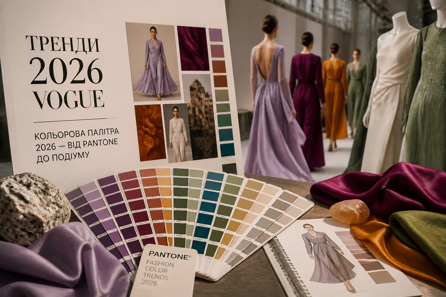 Кольорова палітра 2026 — від Pantone до подіуму — иллюстрация к статье «тренды 2026 года vogue»