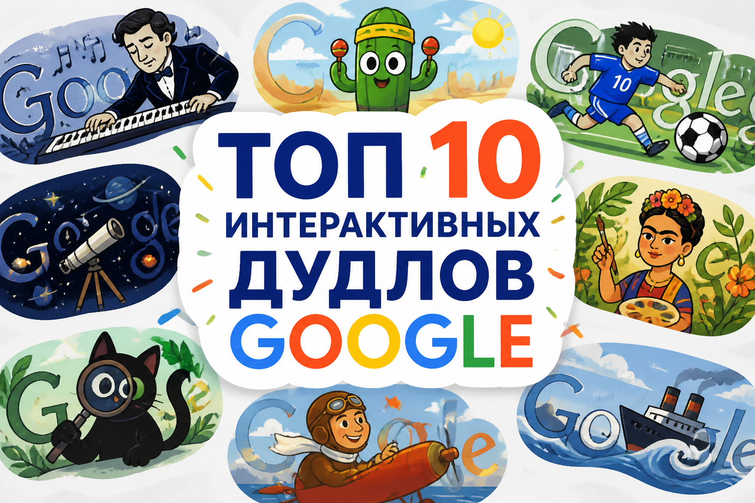 Топ-10 интерактивных дудлов Google: лучшие игры