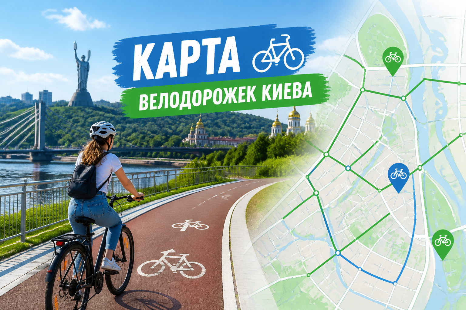 Велодорожки Киева 2026: карта, популярные маршруты и советы для поездок