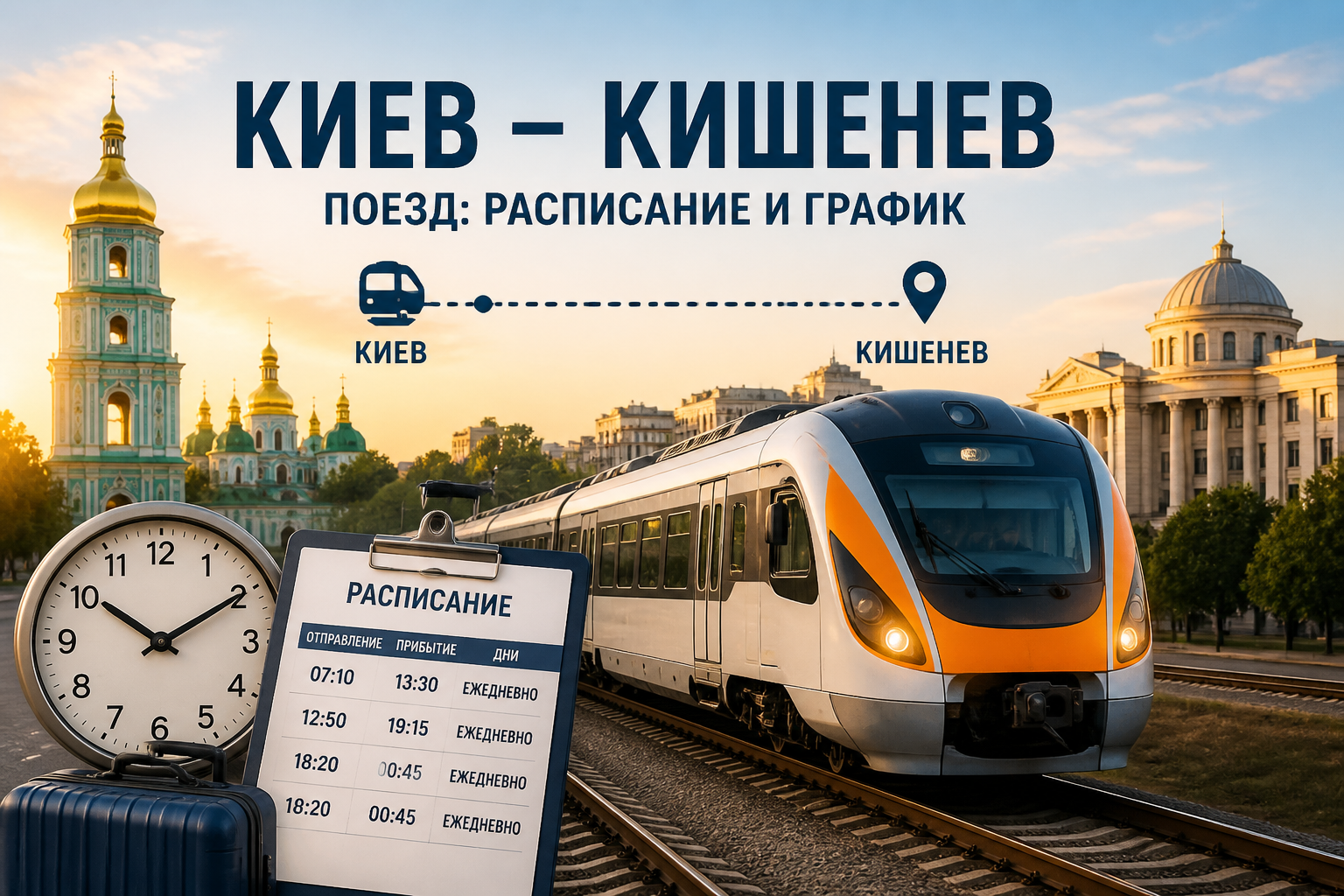 Поезд Киев — Кишинёв: расписание и график 2026